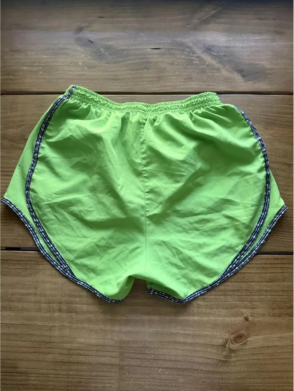 Nike Dri-FIT Neon Green Running Shorts with Black Trim